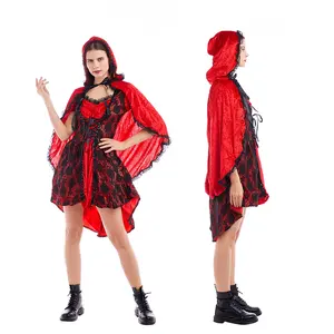 महिलाओं के लिए मूवी हैलोवीन पार्टी ड्रेस रेड राइडिंग हूड कॉस्टयूम