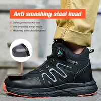 Bottes de travail sportives légères OEM TKA à bouton rotatif, baskets de trekking anti-dérapantes, chaussures de sécurité en daim et toile pour l'hiver