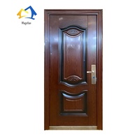 Porte d'entrée en acier inoxydable moderne à porte simple, insonorisée et sécurisée pour la maison – Prix usine