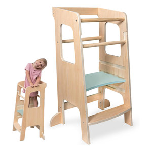 Menara pembelajaran Montessori <span class=keywords><strong>3</strong></span> tingkat, untuk anak laki-laki dan perempuan, menara pembelajaran kayu Montessori tinggi dapat diatur - Product Image 6