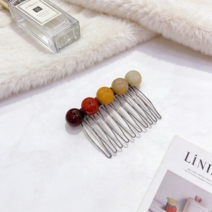 Peineta Redonda de Acetato de Colores Estilo Coreano para Mujer, Tiaras Dulces y Lindas, Peineta Nupcial Elegante, Accesorios para el Cabello - Product Image 4