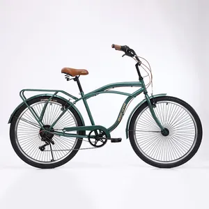 دراجة الشاطئ النسائية الفولاذية الشهيرة بحجم 26 بوصة/الدراجات الحضرية/دراجات المدينة للسيدات، دراجة الشاطئ