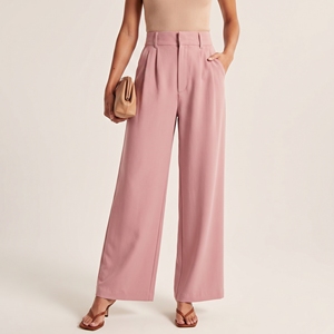 <span class=keywords><strong>Pantaloni</strong></span> da <span class=keywords><strong>Donna</strong></span> su Misura Stile Americano, Casual da Ufficio, a Vita Alta, Gamba Larga, Plissettati, Eleganti per Business - Product Image 3