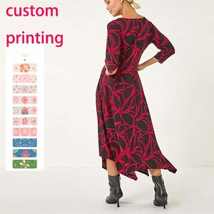 Roman Originals <strong>Hanky</strong> <strong>Hem</strong> Swing <strong>Dress</strong> Pockets Asymmetric Hemline Stretch Jersey 3/4 Sleeve Winter Smart Casual Work Office <strong>Dress</strong> - Product Image 3