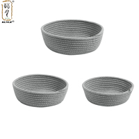 KUYUE Lot de 3 petits paniers gris tissés pour cosmétiques paniers de rangement pour étagères paniers cadeaux