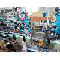 Machine d'étiquetage automatique complète pour surfaces planes supérieures de cartons et bouteilles
