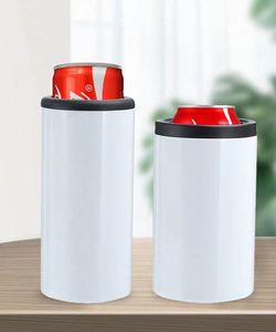 Refroidisseur de canettes de bière et de cola en acier inoxydable à double paroi isolé sous vide de 12 oz avec couvercle en plastique, sublimation, garde les boissons froides pendant 6 à 12 heures - Product Image 2