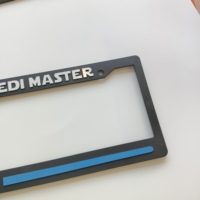 Star Wars JEDI MASTER Bingkai Plat Nomor Lampu Pedang Biru Strip Biru Standar AS Bingkai Plat Nomor Mobil Dekorasi Otomatis