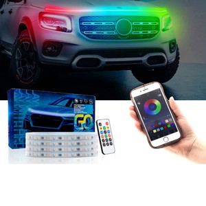 Tự Động Động Cơ Mui Xe Trang Trí Môi Trường Xung Quanh Đèn Phổ DRL Ban Ngày Chạy Ánh Sáng Linh Hoạt Dải Ánh Sáng Lần Lượt Signals12v - Product Image 1