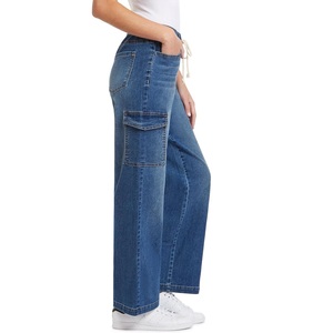 New Summer <b>Women</b> Cargo Pants <b>Women</b> Custom <b>Elastic</b> Waist Seven Pockets Pant Casual Multi Pocket <b>Women</b> Loose Fit Cargo Denim Pants - Product Image 6