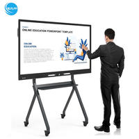 Tableau blanc interactif LCD 4K de 65/75/85/86/98/110 pouces avec système d'exploitation Android et Windows, tactile capacitif pour le bureau, l'éducation et les réunions