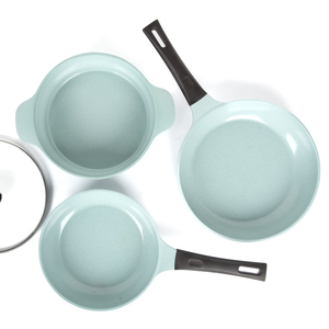 Cooklover Kitchen Juego de <span class=keywords><strong>4</strong></span> Sartenes Antiadherentes de Diseño Moderno, Duraderas, con Revestimiento Cerámico, Aleación de Aluminio, Mango de Baquelita, Multicapa - Product Image 2