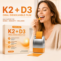 Vitamine D3 et K2 MK7 végétaliennes 3000 UI 10000 UI en bandes filmées à dissolution orale, complément pour les articulations et l'immunité