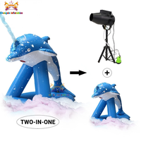 Canons à bulles gonflables en mousse PVC de bonne qualité, modèles de dauphins de dessin animé, pour parcs, piscines, DJ, discothèques, machines à jet de mousse pour fêtes