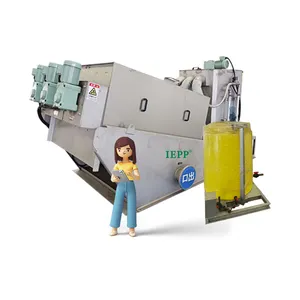 IEPP factory supplier WWTP equipment multi disc volute screw press oily sludge reducer machine mud dewatering dehydrator device