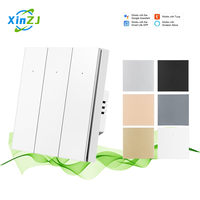 XZJ Smart Life controlado por aplicación 1/2/3 interruptor de banda grande ABS PC pared eléctrica táctil luz Zigbee corriente máxima 10A voltaje máximo 240V