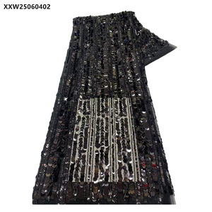 قماش دانتيل فرنسي مطرز بالخرز الفاخر لحفلات الزفاف من الدانتيل والدانتيل الفاخر لفساتين السهرة - Product Image 6