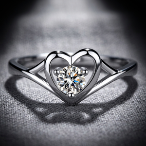 Nuevo Anillo de Compromiso de Plata de Ley 925 Chapado en Platino con Moissanita en Forma de Corazón, de Lujo, Romántico, para Mujer, Certificado de Laboratorio, Venta al por Mayor de Fábrica, Tercera Categoría - Product Image 4
