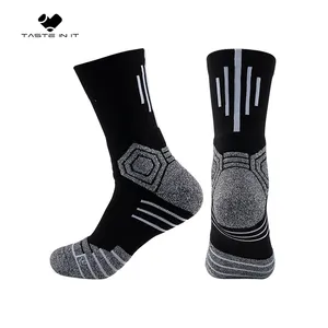 Calcetines deportivos personalizados para hombre, calcetín atlético con Logo, 100% algodón, para baloncesto, Oem