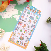 Nekoni joyeux noël étincelle Bling autocollants paillettes autocollants mignon lapin chat chien ours Animal PVC décalcomanie étanche autocollants