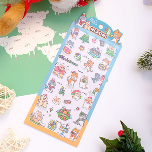 Nekoni Feliz <span class=keywords><strong>Navidad</strong></span> Sparkle Bling pegatinas brillo pegatinas lindo conejo gato perro oso Animal PVC calcomanía pegatinas impermeables - Product Image 5