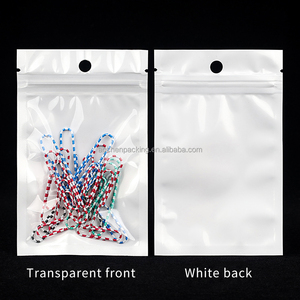 Custom <b>Zip</b> Lock White <b>Bag</b> Packaging for Earphones Jewelry (Earrings Necklaces Gemstones) - Product Image 4