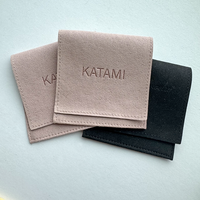 Mini sac pochette à bijoux pliant avec enveloppe en microfibre et daim fait sur mesure avec bande