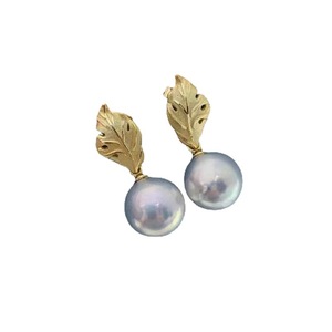 21783 Argent S925, Accessoires de perles DIY, Support vide en forme de feuille pour bijoux en argent, pour perles rondes de 8-12mm, Boucles d'oreilles pendantes tendance - Product Image 5