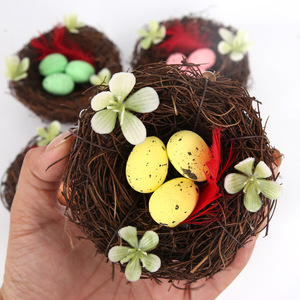 Nido di Uccello in Vimini Artificiale per Pasqua, Decorazione per Giardino con Uova Pasquali - Product Image 6