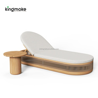Ensemble de mobilier de plage et de piscine commercial, chaise longue réglable pour villa, resort, spa, chaise longue d'extérieur en teck massif imperméable
