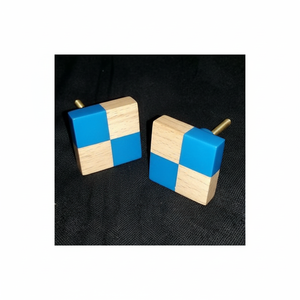 Pomo de madera y resina y forma redonda Pomo de madera y resina Tiradores de cajón con producto venta - Product Image 1