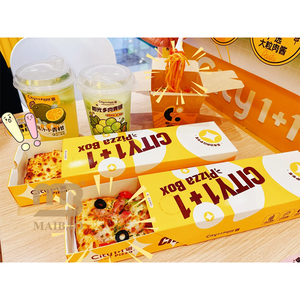 Custom Takeout 25 cm Pizza Sliding Box Baked Cheese Single Serving <strong>Slice</strong> Pizza Slide Open Drawer Box Fast Food Packaging - Product Image 3