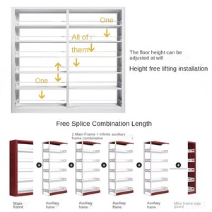 Estante DE DATOS DE BIBLIOTECA ESCOLAR de una o dos caras de diseño moderno para sala de lectura de empresa, librería, almacenamiento y archivo - Product Image 3