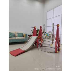 Rock Powder Children Indoor Multi Functional <b>Slide</b> Swing Combination Playground Pink <b>Plastic</b> Girl Toy - Product Image 4