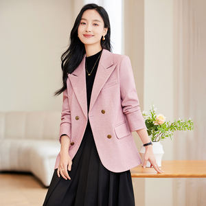 2023 abrigo de ocio elegante para mujer, chaqueta de un solo botón de manga larga de alta calidad, botón de traje pequeño sólido para Otoño Invierno - Product Image 4