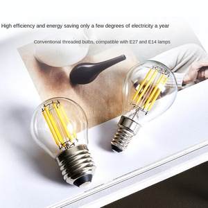 Dimmable 4W 6W 8W LED Filament Retro nến ánh sáng 2200K 2700K 6000K điện áp cao 220V CE <span class=keywords><strong>E27</strong></span> cơ sở A60 thủy tinh bóng đèn cho chiếu sáng - Product Image 3