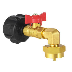 Adaptador de válvula de latón para entrada de agua de RV, 1/4 pulgada, para uso exterior con manija roja - Product Image 3