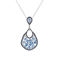 Derniers bijoux en argent sterling 925 plaqué or 18 carats avec pendentifs uniques en pierre principale en zircon pour cadeaux