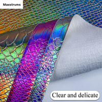 Tissu en cuir PU serpentin laser - Imperméable, écologique, épaisseur personnalisable, motif gaufré pour vêtements et ameublement