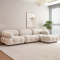 Canapé Sectionnel Modulable en Forme de L Capitonnée Moderne, Design Mario Bellini, Ensemble de Meubles de Salon Haut de Gamme