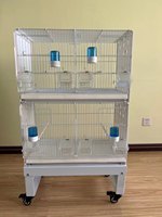 Support de cage à oiseaux en métal empilable pour l'élevage - Cage à perroquets robuste de grande taille avec plateaux amovibles, pour canaris, agapornis