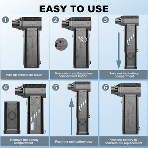 자비스 프로 DIY 전기 에어 더스터 블로워 탈착식 배터리 차량용 진공 청소기 (자동차 및 재봉틀용) - Product Image 2