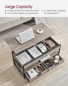 VASAGLE Mesas De Centro Para Salas Lifting <strong>Coffee</strong> <strong>Table</strong> Lift Top <strong>Coffee</strong> <strong>Table</strong> <strong>with</strong> <strong>Storage</strong> Drawers and Charging Station - Product Image 3