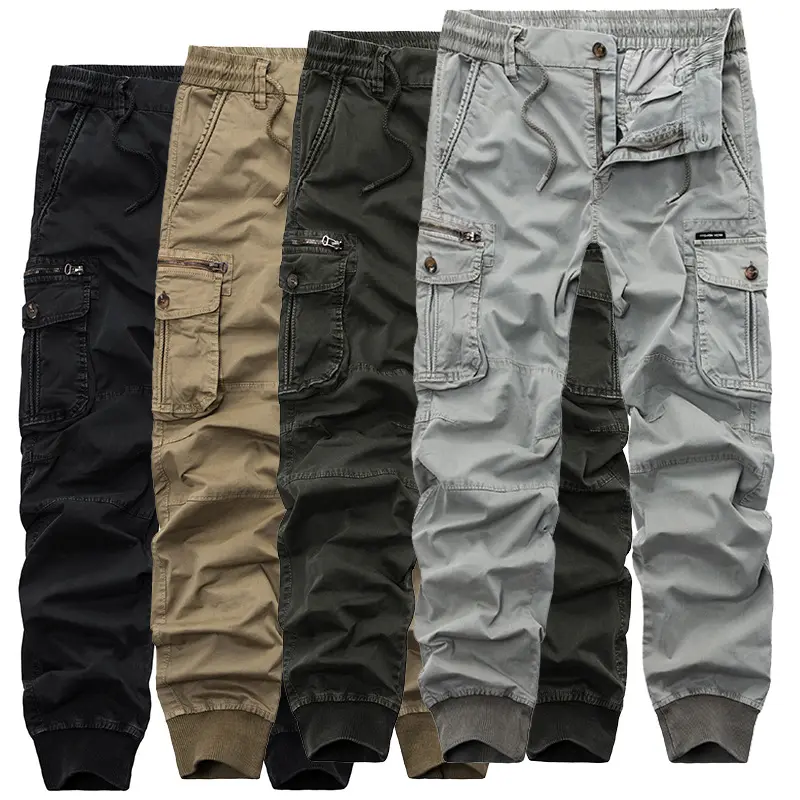 Men Casual Slim Mens Joggers Pants Ankle-tied Trousers Men 2023 Hot Fashion Tactical Cargo Pants