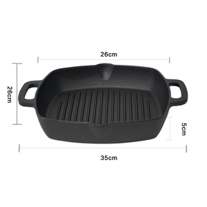 Vente en gros de poêles à griller en fonte émaillée antiadhésive de haute qualité gril carré barbecue poêle à griller de cuisine en fonte - Product Image 4