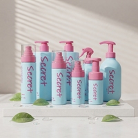 Set Botol Semprot Pompa PET Matte Warna Kustom dengan Cetak Logo Warna Kustom untuk Perawatan Kulit 100ml 120ml 150ml 200ml