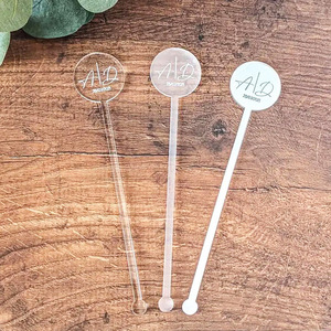 Tùy chỉnh laser cắt vòng gương Vàng Acrylic sự gian lận khuấy thanh Frost Acrylic uống <span class=keywords><strong>Stirrer</strong></span> cho Đảng - Product Image 3