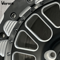 Jeu de jantes forgées décalées Viorock, jantes avant étroites et jantes arrière larges à beadlock, PCD et déport personnalisés, compatibles Mustang Camaro Challenger