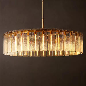 Banquet Hall Hotel Large Round Iron LED Chandelier Designer Villa Luxury Living Room Big Modern Glass 60" Chandelier - Product Image 3