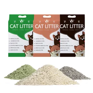 Premium striped shape clump self-cleaning deodorized free dust tofu cat litter